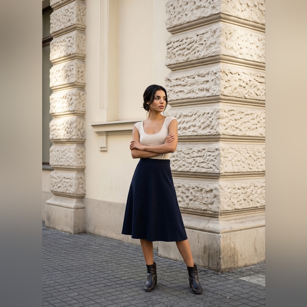 H&M High Waisted A-line Midi Skirt